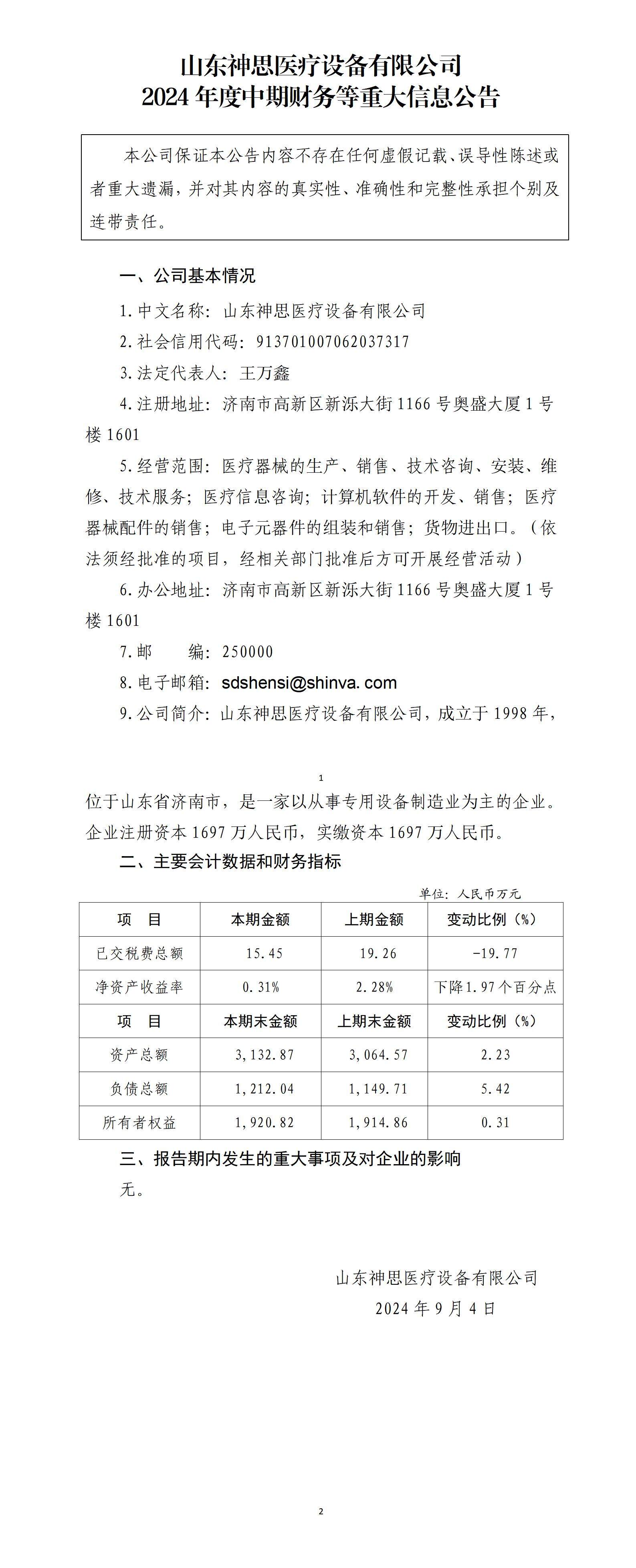 山東神思醫療設備有限公司2024年中期財務等重大信息公告_01.jpg