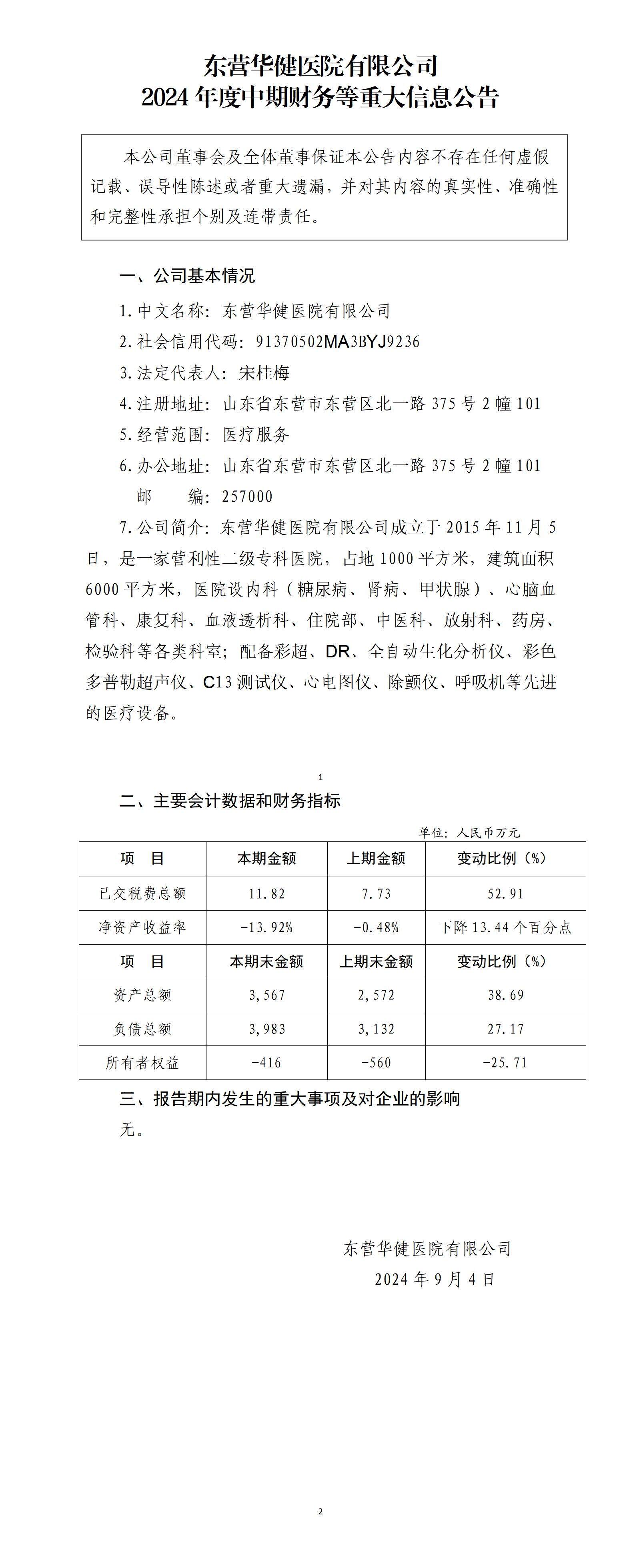 東營(yíng)華健醫(yī)院有限公司2024年中期財(cái)務(wù)等重大信息公告_01.jpg