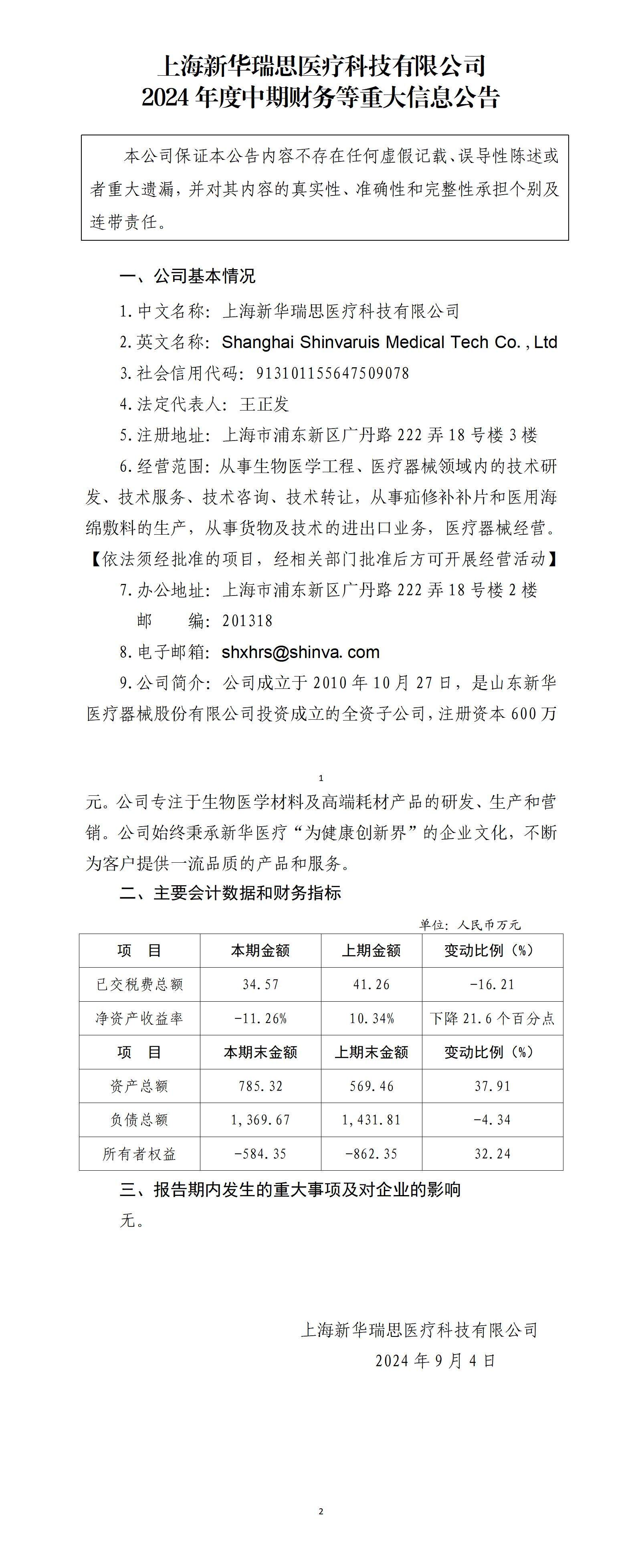 上海新華瑞思醫療科技有限公司2024年中期財務等重大信息公告_01.jpg