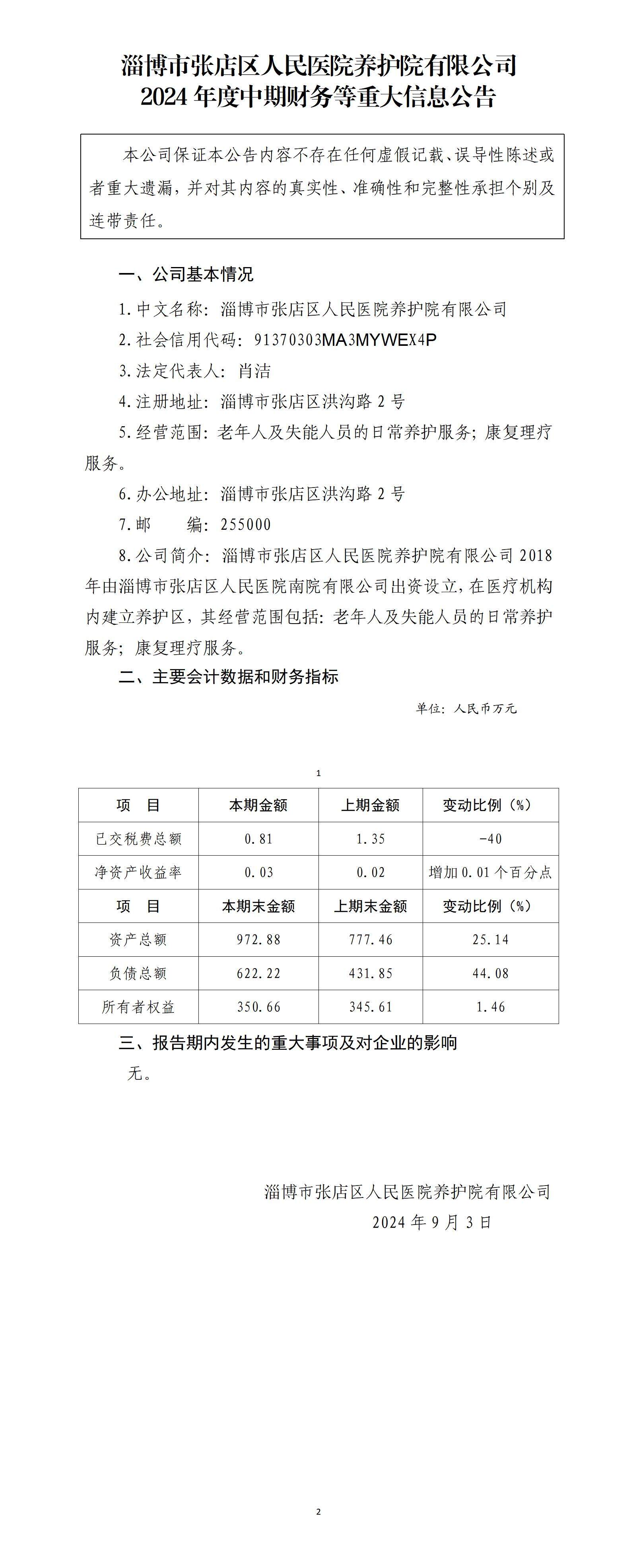 淄博市張店區人民醫院養護院有限公司2024年中期財務等重大信息公告_01.jpg